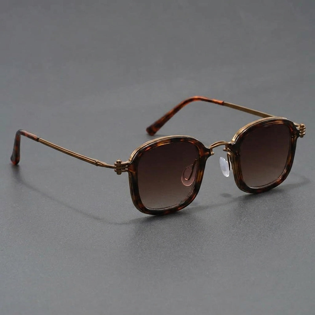 Turtle Square Alloy Frame Sunglasses front view