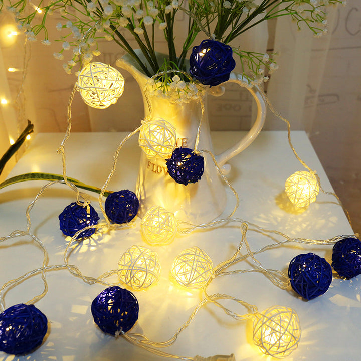 Woven Rattan Globe Lights indoor display