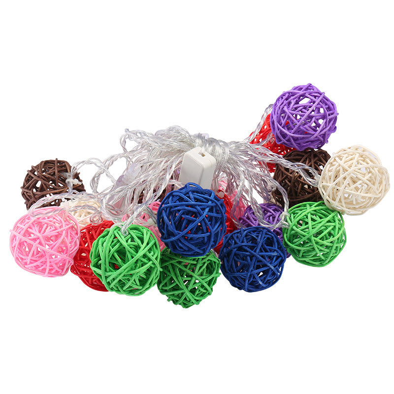 Woven Rattan Globe Lights outdoor display