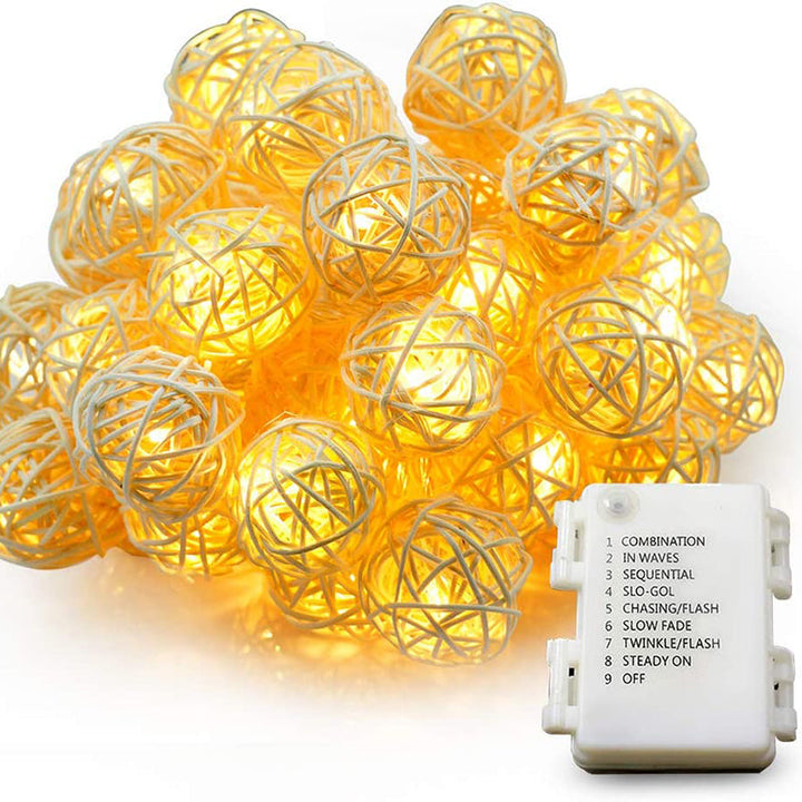 Woven Rattan Globe Lights multicolor variant