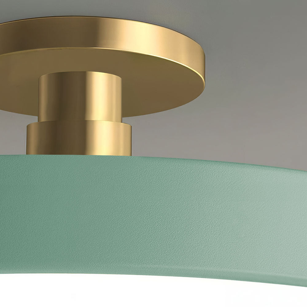 Modern Round LED Flush Mount Ceiling Light with Dimmable Options and Metallic Accent