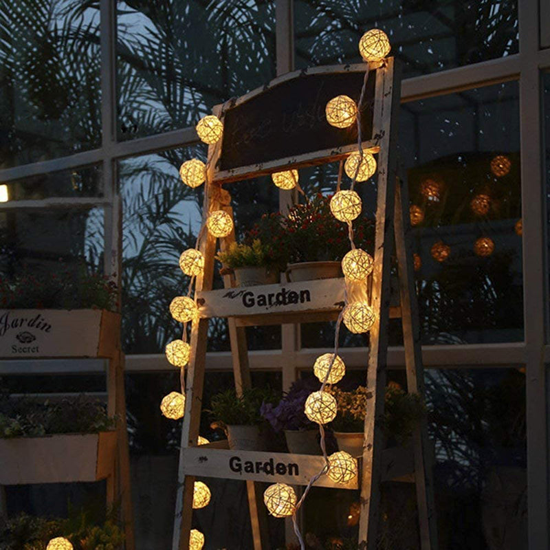 Woven Rattan Globe Lights lifestyle setting