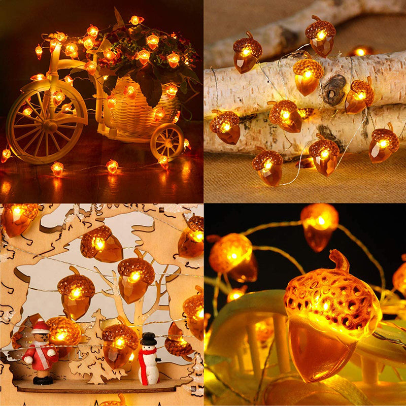 Acorn LED Light Strand - close-up