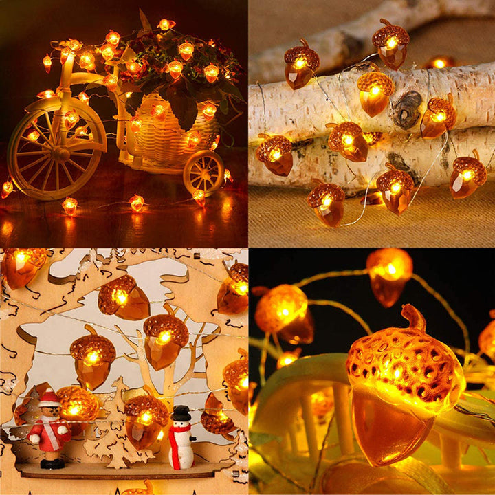 Acorn LED Light Strand - close-up