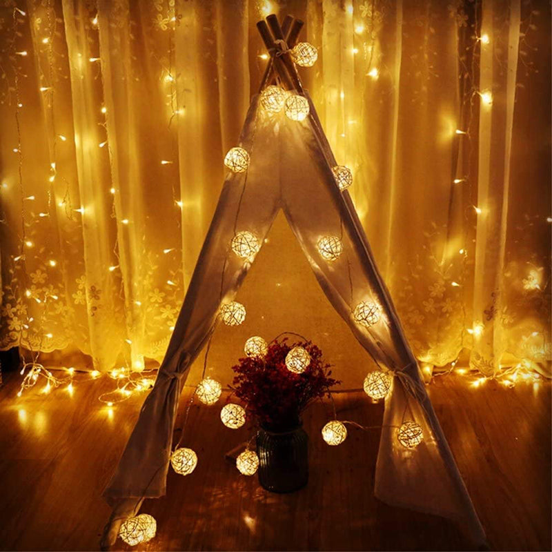 Woven Rattan Globe Lights size chart