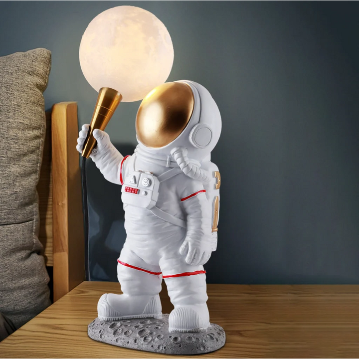 Astronaut Moon-Shade Accent Lamp on nightstand lifestyle