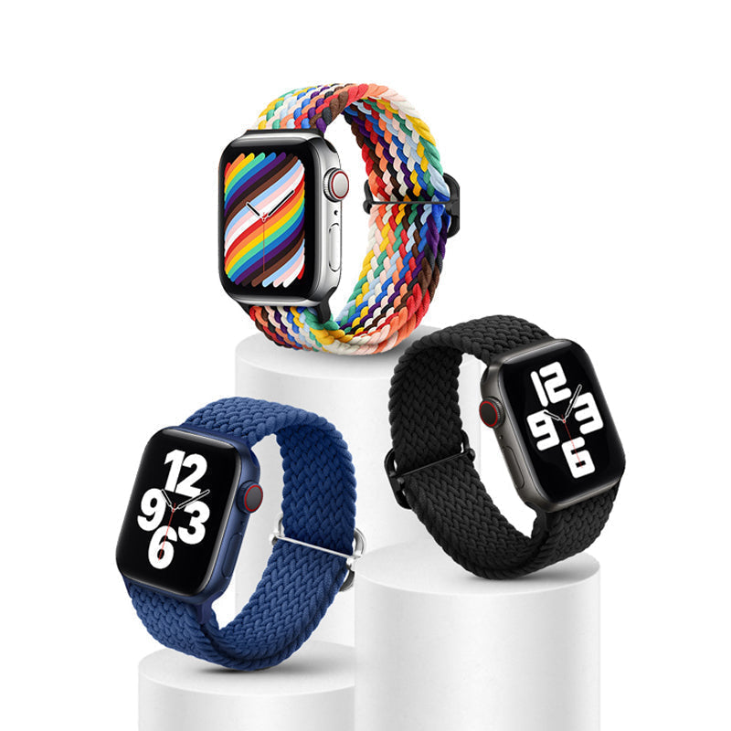 Blue Woven Nylon Watch Band on wrist lifestyle