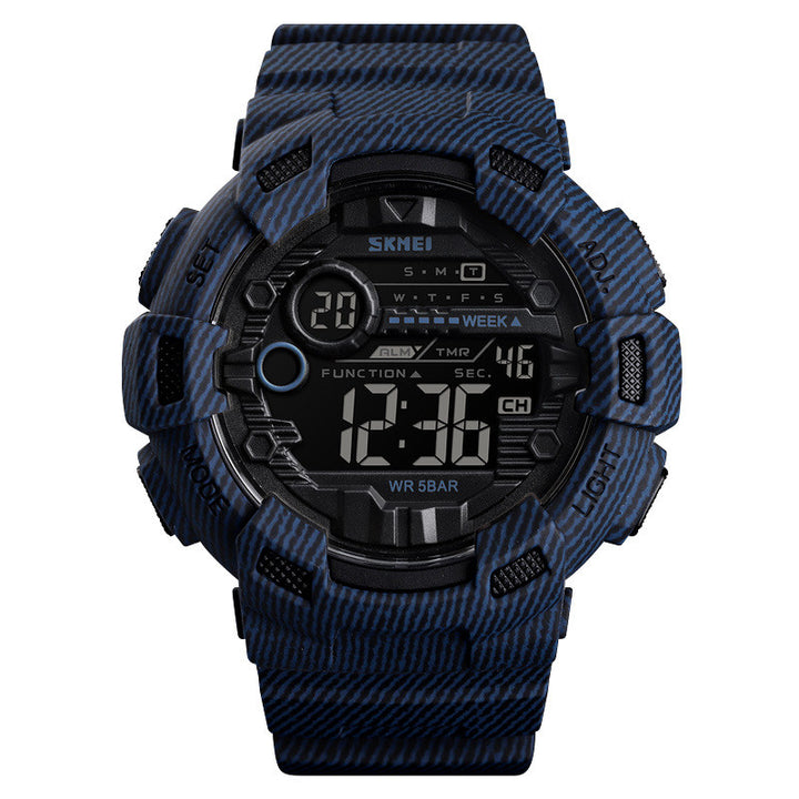 Light Blue Waterproof Digital Sport Watch front view