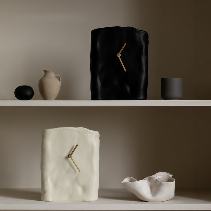 Wabi-Sabi Resin Desk Clock shelf styling