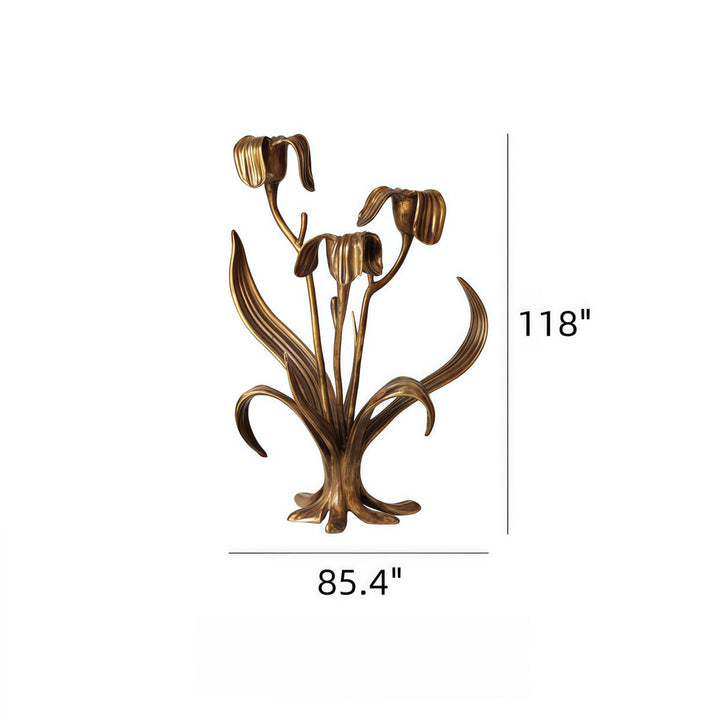 Cast Bronze Iris Candlestick on mantel