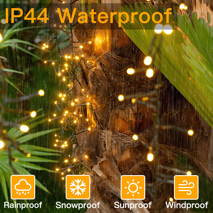 Warm White LED Cluster String Lights outdoor patio