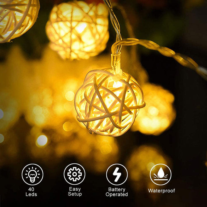 Woven Rattan Globe Lights packaging