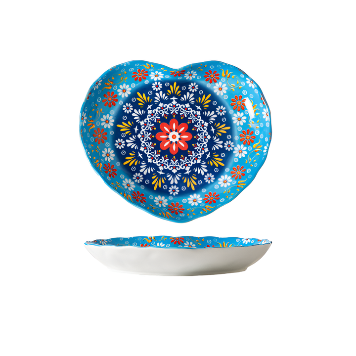 Lemon Floral Glazed Deep Plates – detail view