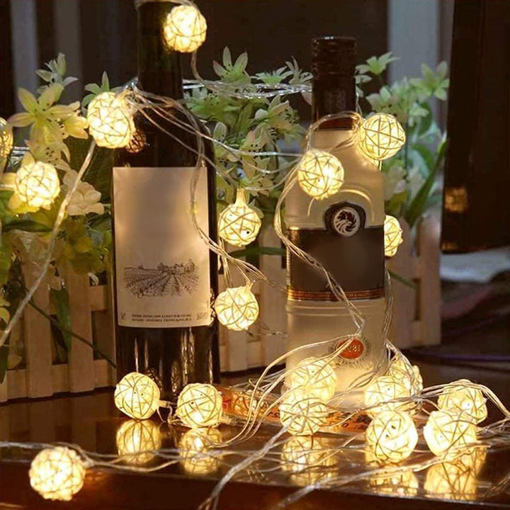 Woven Rattan Globe Lights
