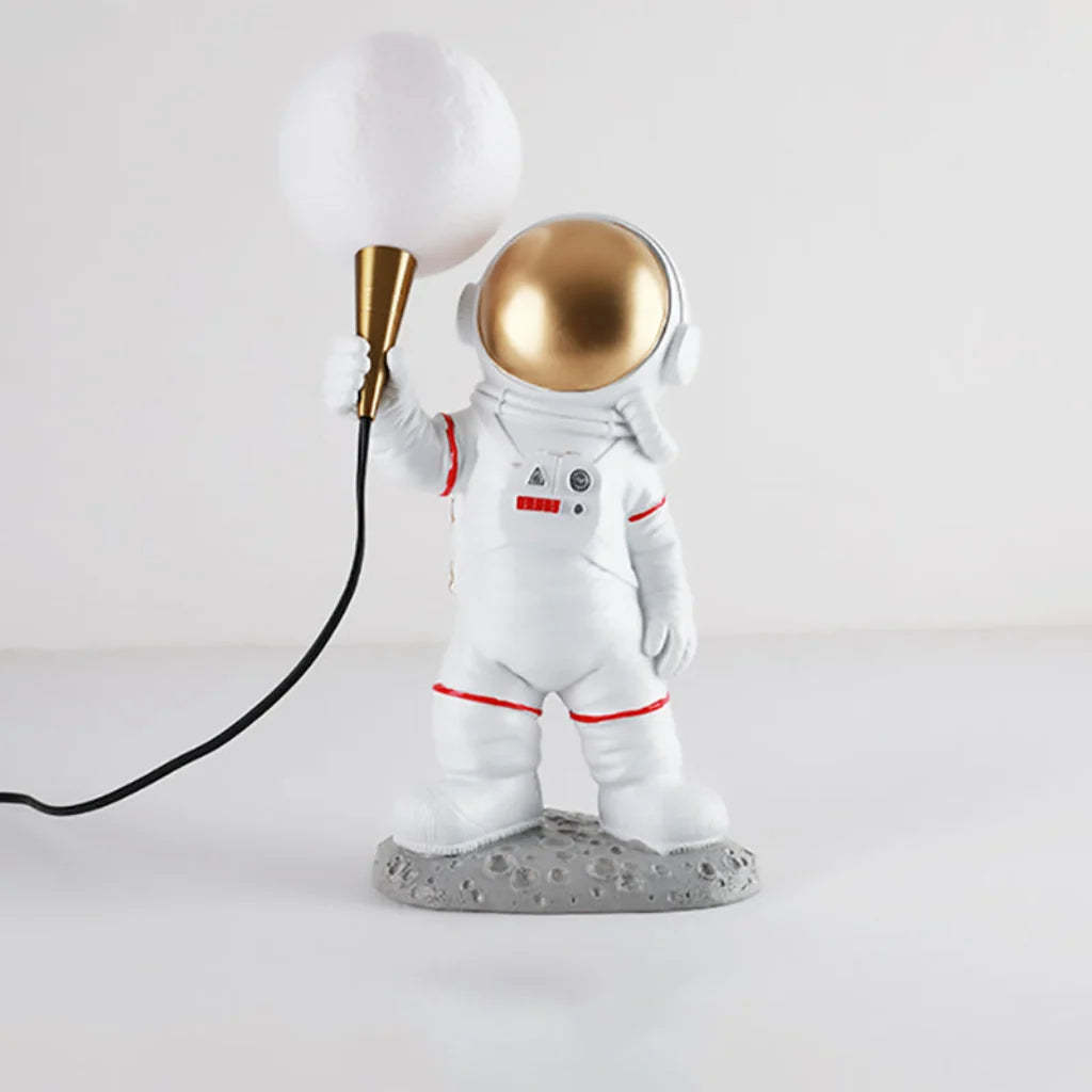 Astronaut Moon-Shade Accent Lamp glowing moon detail
