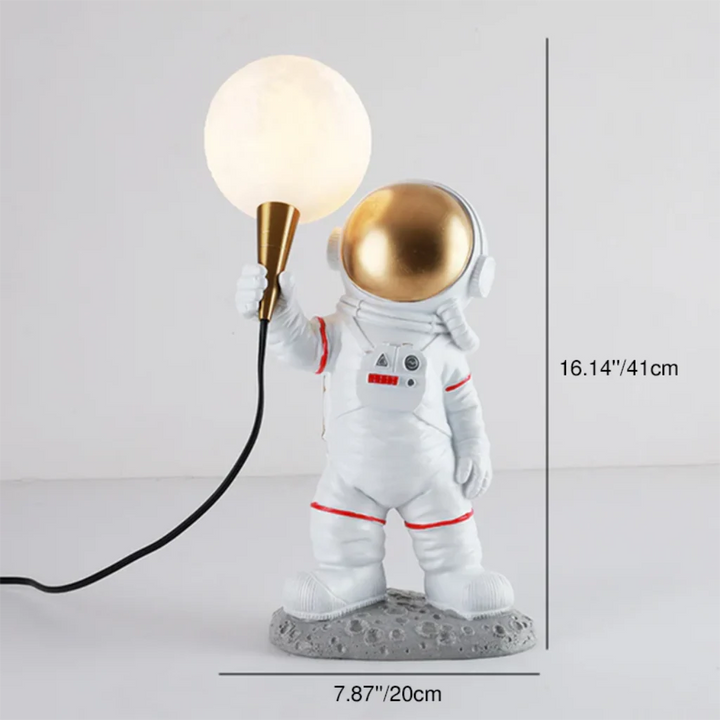 Astronaut Moon-Shade Accent Lamp in bedroom lifestyle