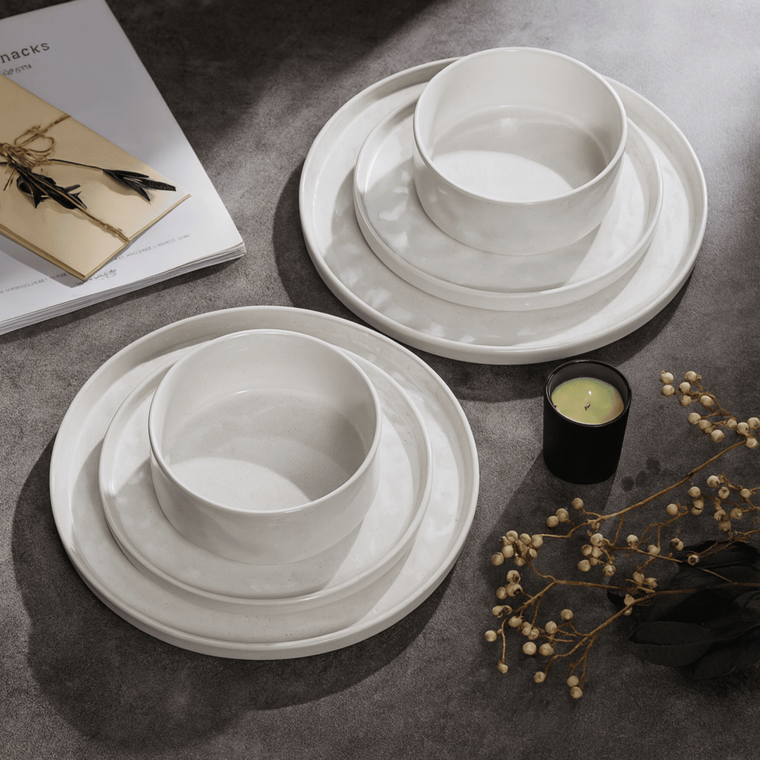 Ripple Stoneware Dinnerware Set glaze texture detail