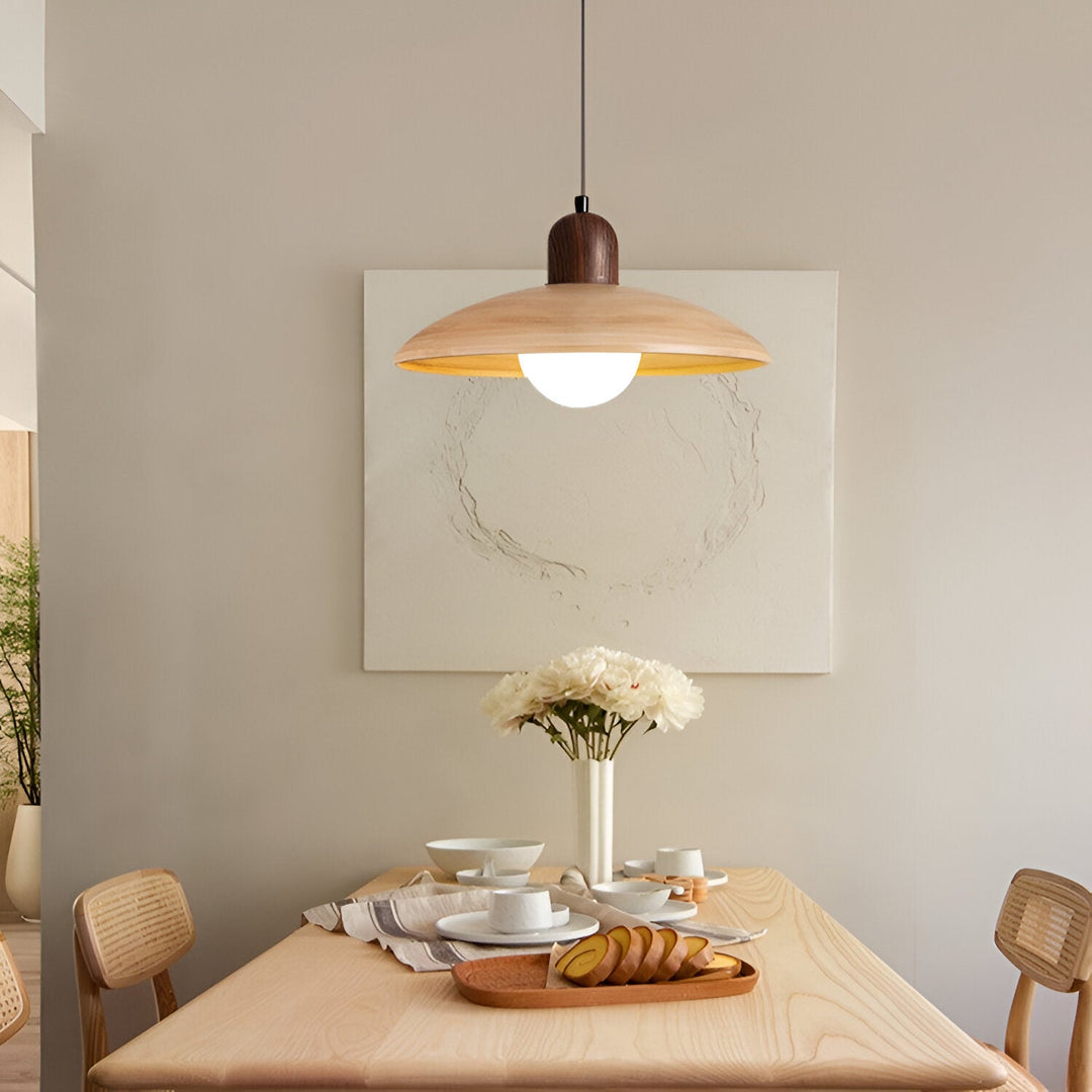 Japanese Wabi-Sabi Walnut Pendant Light: Minimalist Iron Design for Serene Spaces