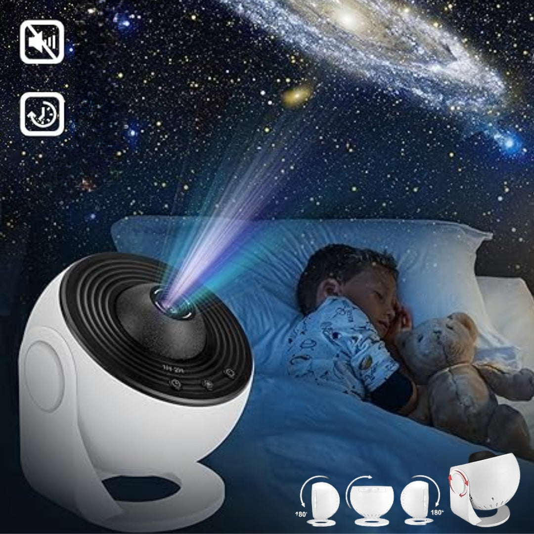 Celestial Dreams 360° Rotating Galaxy Projector with HD Films Star Light