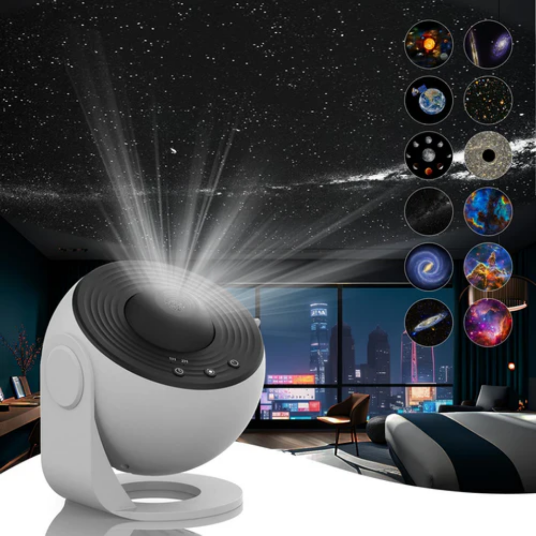 Celestial Dreams 360° Rotating Galaxy Projector with HD Films Star Light