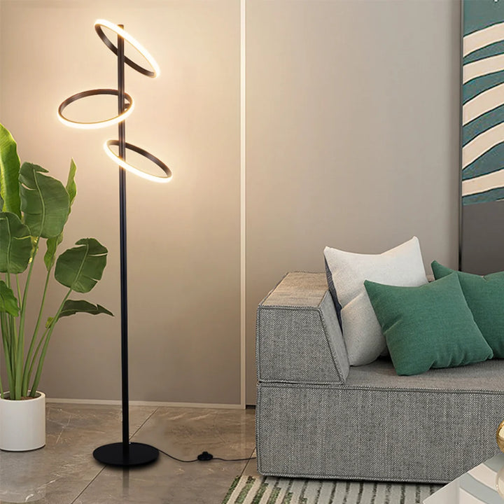 Black Acrylic Ring Floor Lamp ring detail close-up