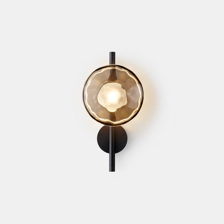 Modern Nordic Round Rippled Glass LED Wall Light - Ambient Sconce Fixture