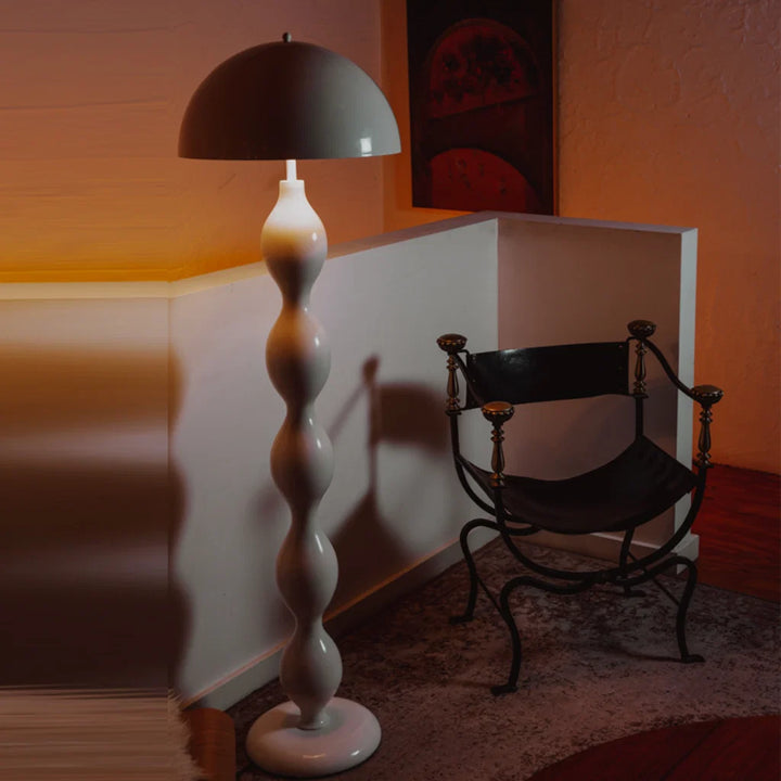 Wavy Resin Dome Floor Lamp side view