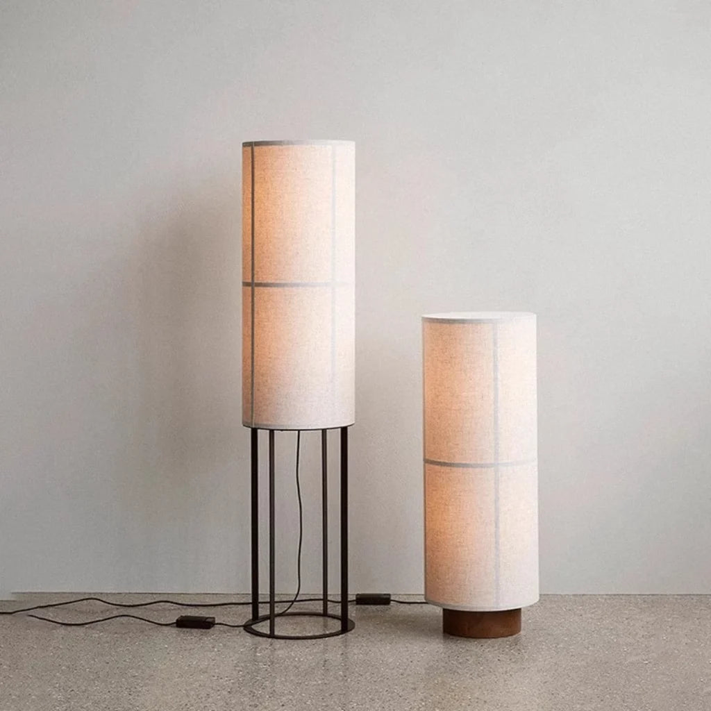 Linen & White Shade Floor Lamp in living room lifestyle