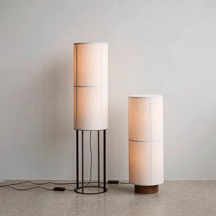 Linen & White Shade Floor Lamp in living room lifestyle
