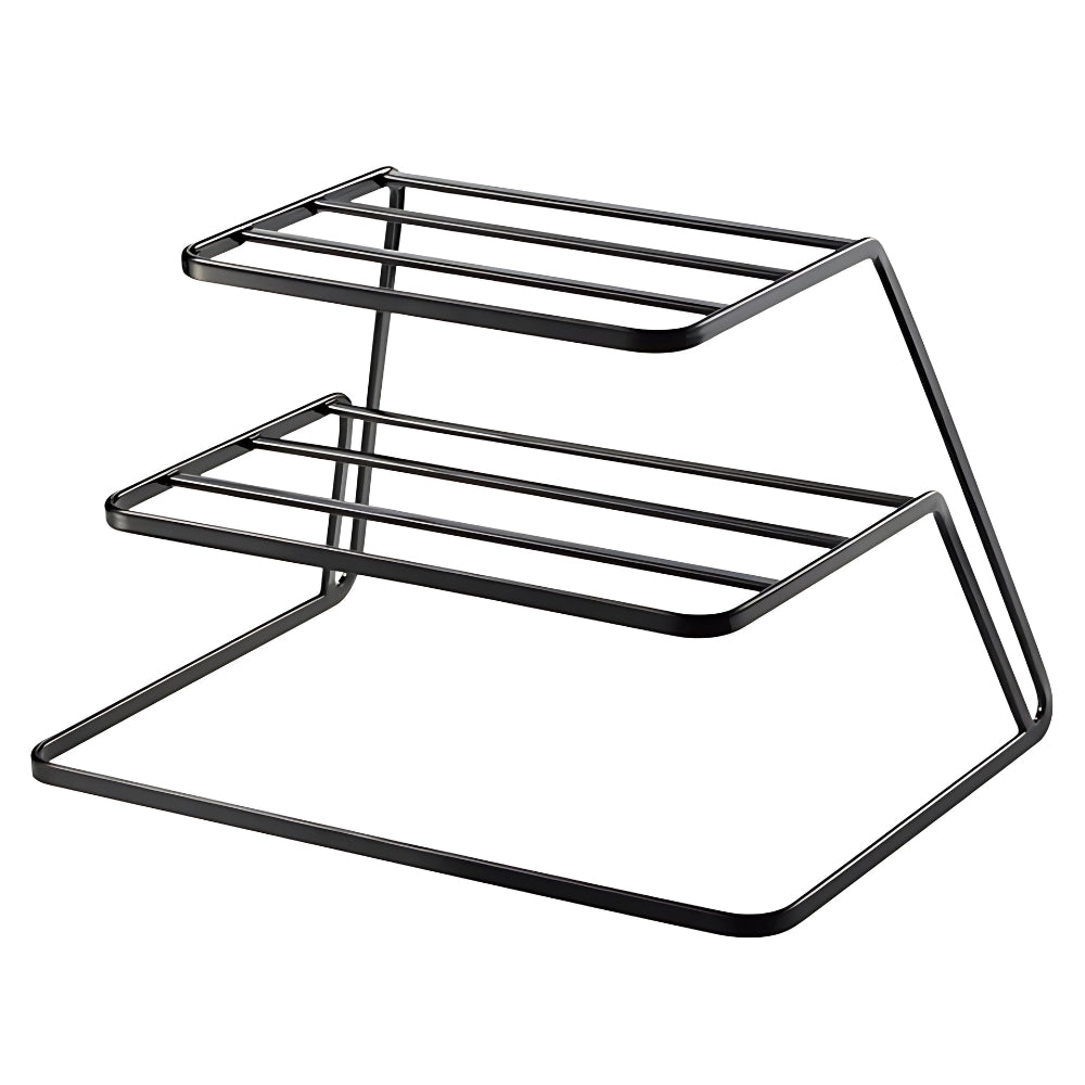 Black Stackable Two-Tier Dish Rack