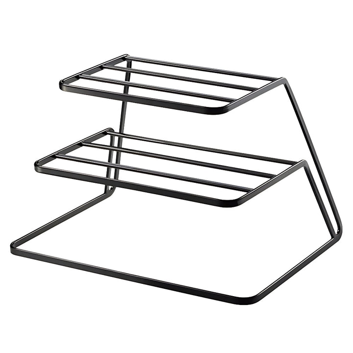 Black Stackable Two-Tier Dish Rack