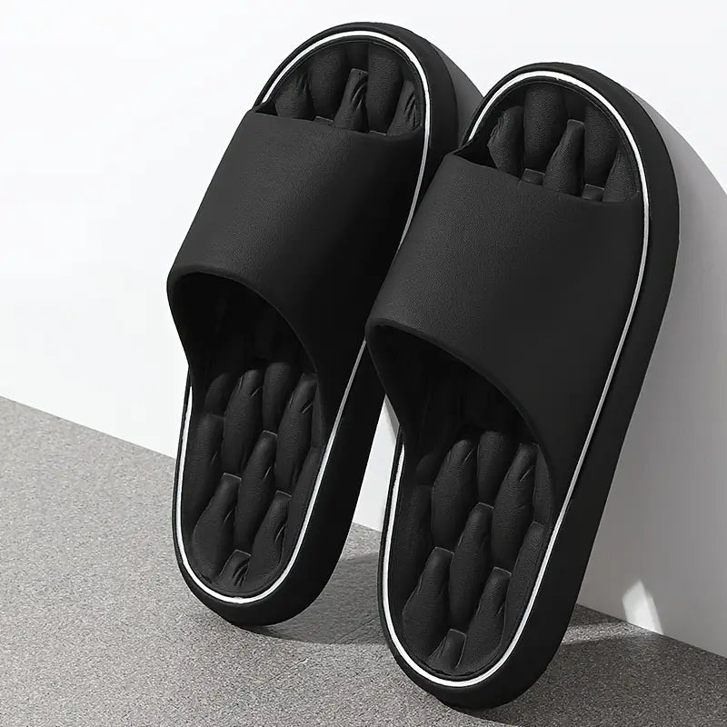 Black Cushioned EVA Slides front view