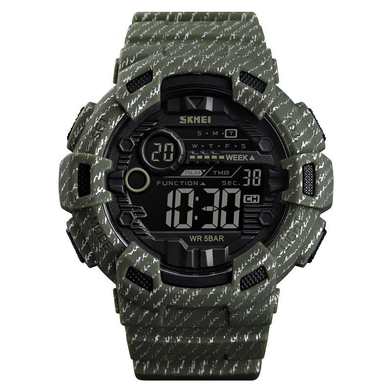Denim Blue Waterproof Digital Sport Watch front view