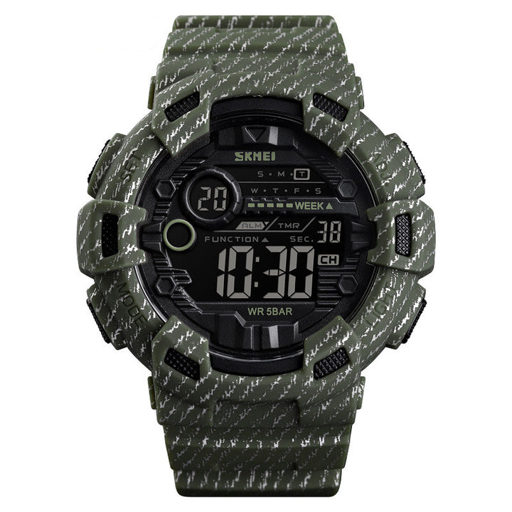 Denim Blue Waterproof Digital Sport Watch front view