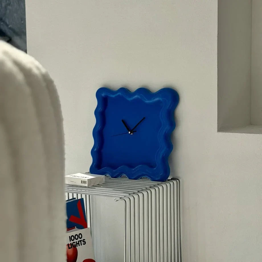 Glossy Melamine Squiggle Wall Clock