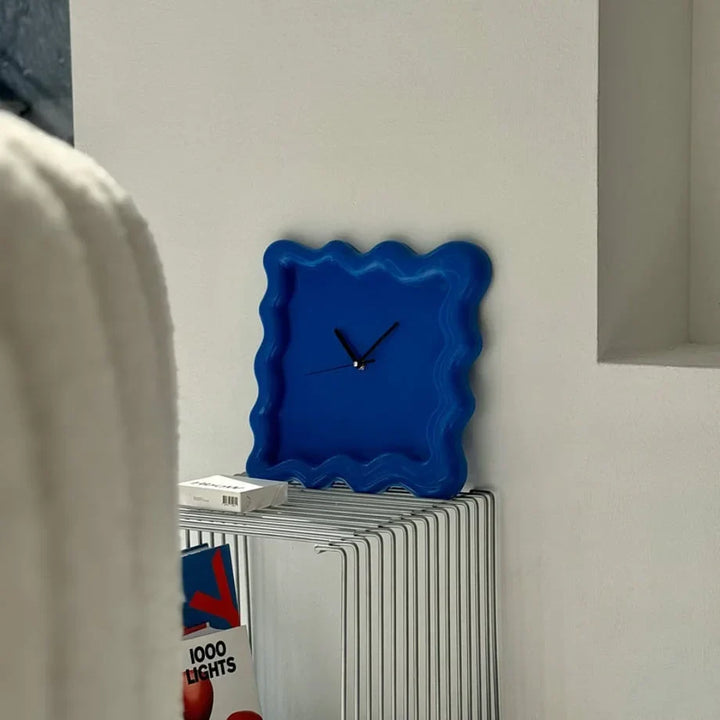 Glossy Melamine Squiggle Wall Clock
