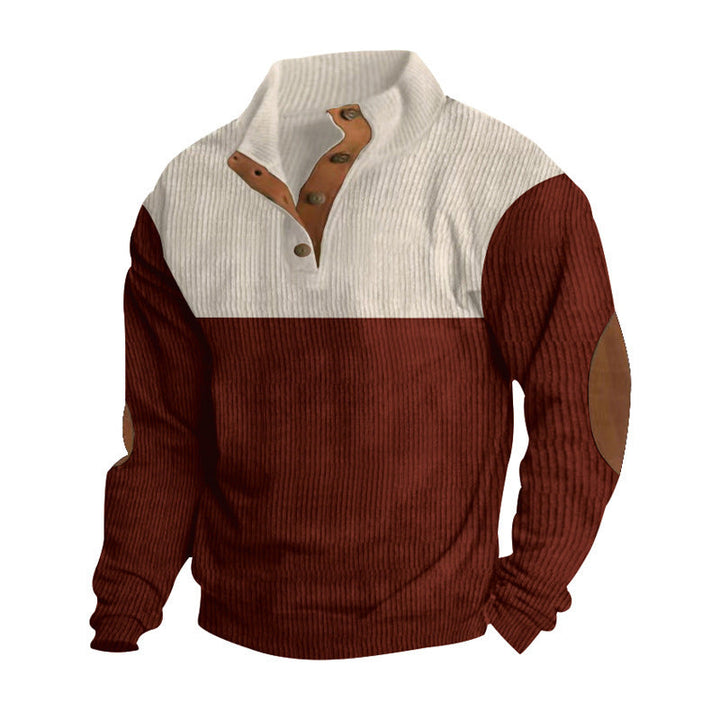 Purplish Red Cotton-Blend Pullover front view
