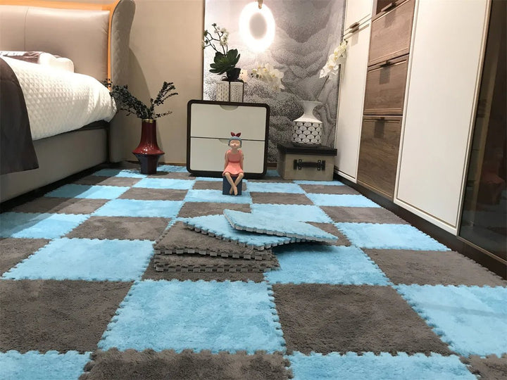 Plush Foam Play Mat Set stacked tiles