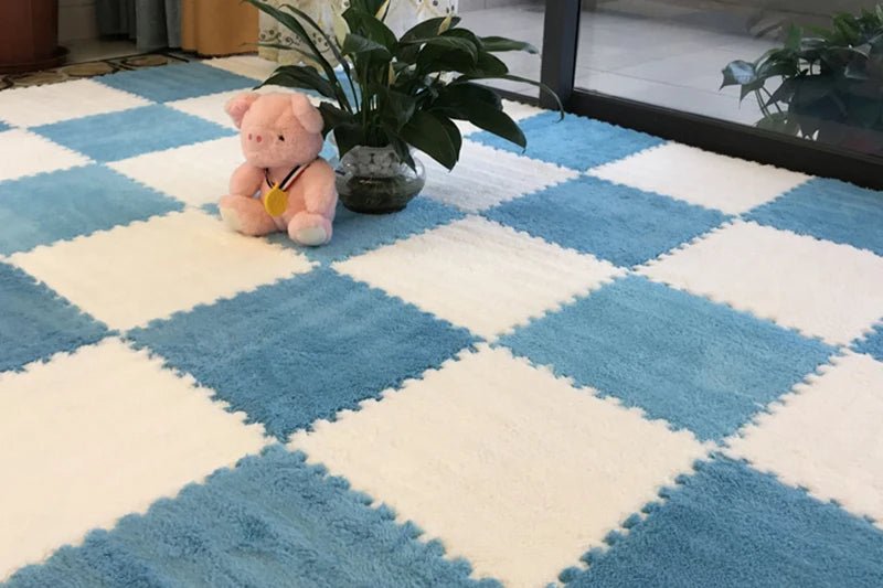 Plush Foam Play Mat Set in playroom