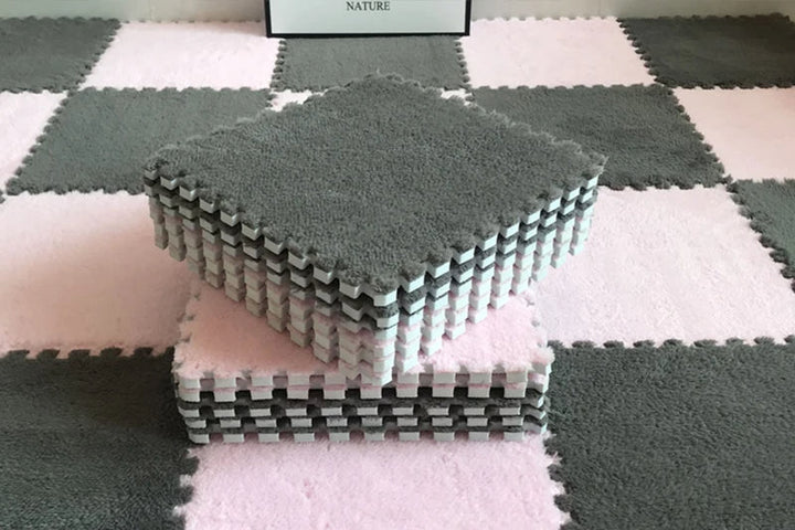 Plush Foam Play Mat Set corner tile detail