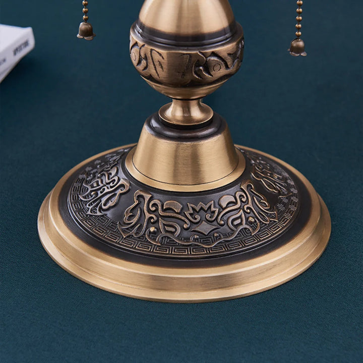 Gold Copper Frosted Glass Table Lamp, additional angle