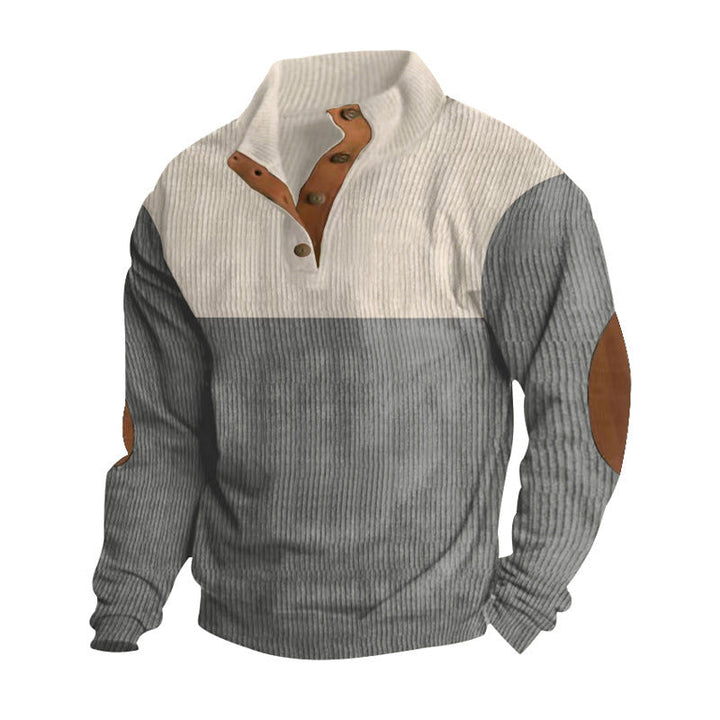 Gray Cotton-Blend Pullover front view