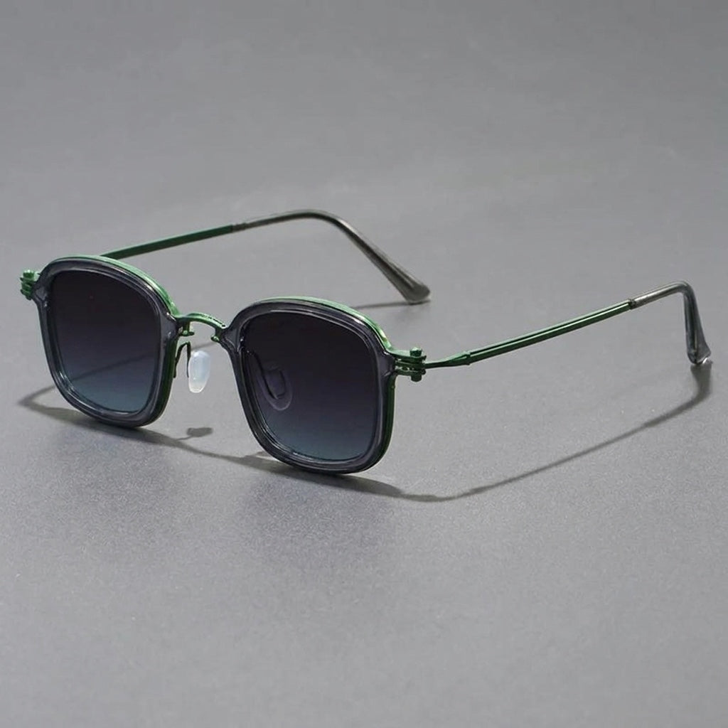 Green Square Alloy Frame Sunglasses front view