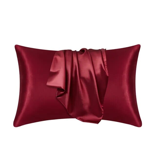 Red 25-Momme Mulberry Silk Pillowcase front view