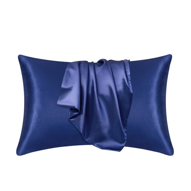 Navy Blue 25-Momme Mulberry Silk Pillowcase front view