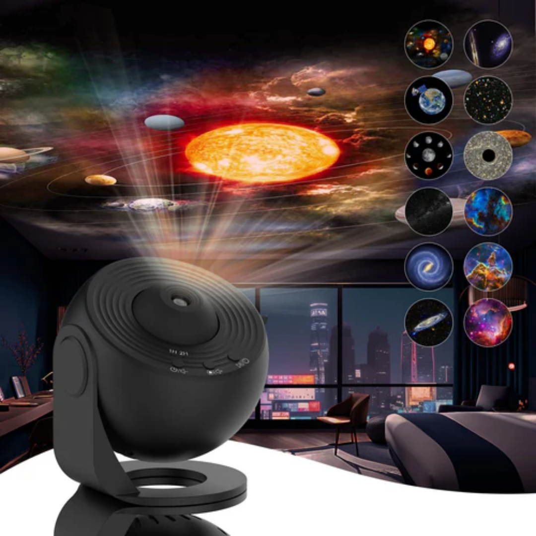 Celestial Dreams 360° Rotating Galaxy Projector with HD Films Star Light
