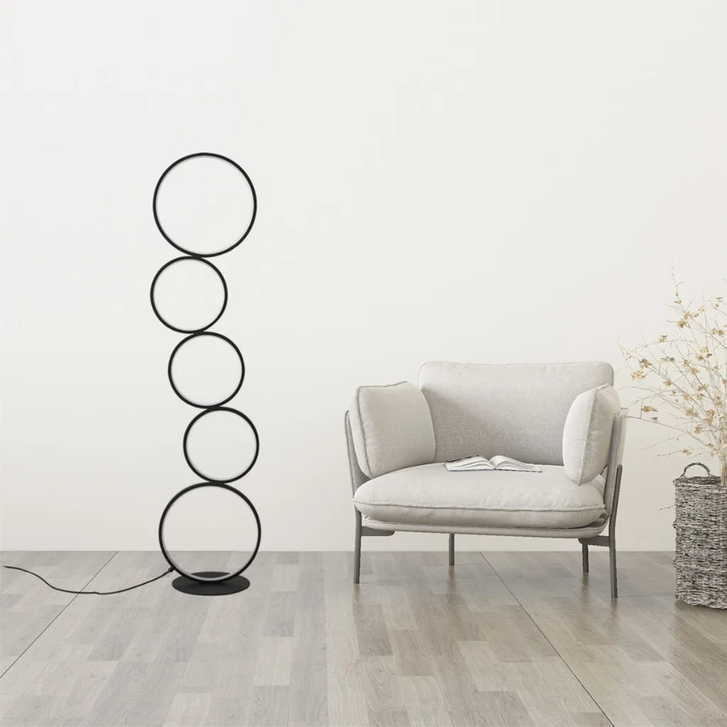 Ring-Design Floor Lamp in living room setting