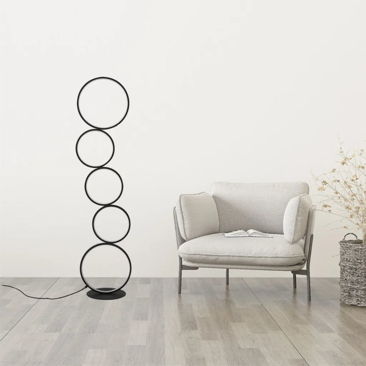 Ring-Design Floor Lamp in living room setting