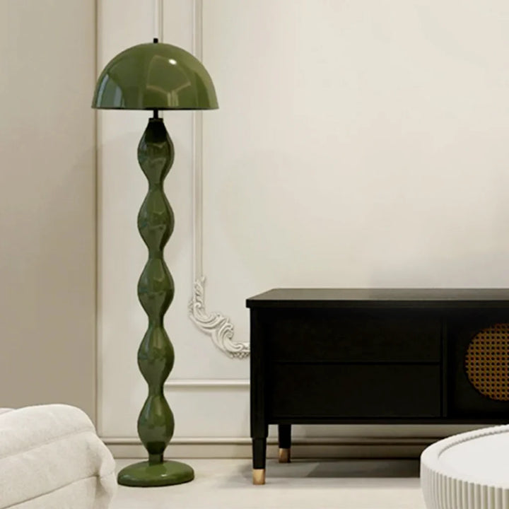 Wavy Resin Dome Floor Lamp full length view