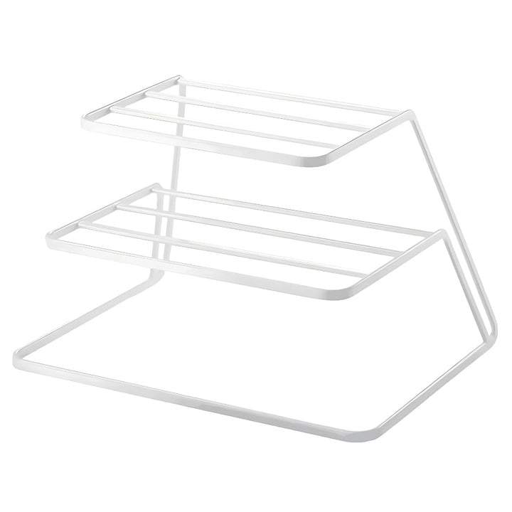 White Stackable Two-Tier Dish Rack